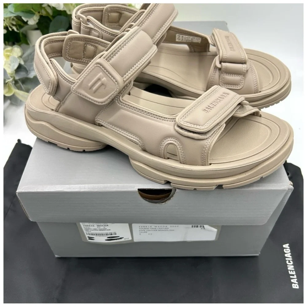 Men's Balenciaga tourist sandals, size 11